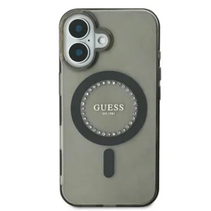 Guess IML Rhinestones MagSafe Apple iPhone 16 - dėklas telefonui juodos spalvos - Image 3