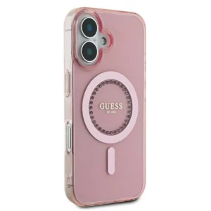 Guess IML Rhinestones MagSafe Apple iPhone 16 - dėklas telefonui rožinės spalvos - Image 4