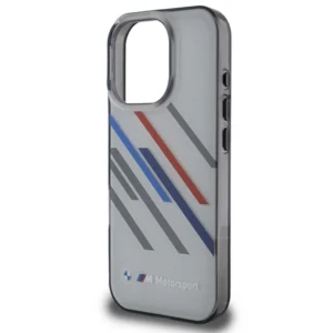BMW Motosport IML Random Stripes Apple iPhone 16 Pro Case - dėklas telefonui pilkos spalvos - Image 6