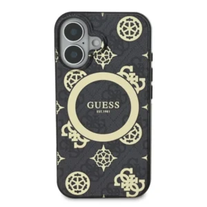 Guess IML Peony On 4G Background MagSafe case Apple iPhone 16 - dėklas telefonui juodos spalvos - Image 3