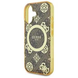 Guess IML Peony On 4G Background MagSafe Apple iPhone 16 Case - dėklas telefonui rudos saplvos - Image 6