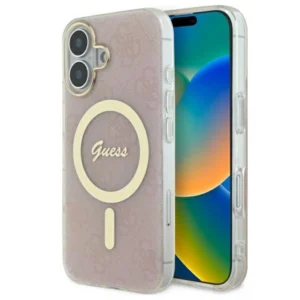 Guess IML 4G MagSafe Apple iPhone 16 Case - dėklas telefonui rožinės spalvos