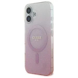 Guess IML Glitter Gradient MagSafe Apple iPhone 16 Case - dėklas telefonui rožinės spalvos - Image 2