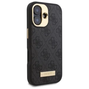 Guess 4G Logo Plate MagSafe Apple iPhone 16 Case - dėklas telefonui juodos spalvos - Image 4