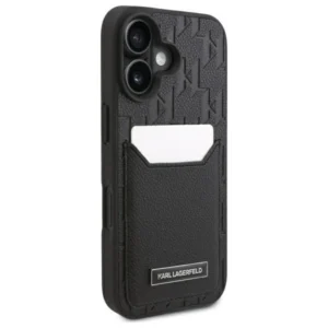 Karl Lagerfeld Cardslots Monogram Apple iPhone 16 - dėklas telefonui juodos spalvos - Image 4