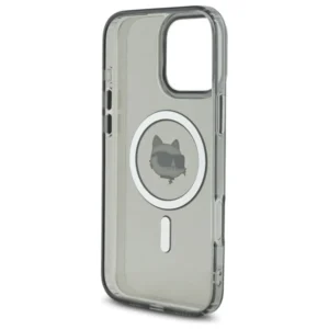 Karl Lagerfeld IML Metal Choupette Head MagSafe Apple iPhone 16 Pro Case - dėklas telefonui juodos spalvos - Image 7