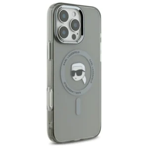 Karl Lagerfeld IML Metal Karl Head MagSafe Apple iPhone 16 Pro Case - dėklas telefonui juodos spalvos - Image 4