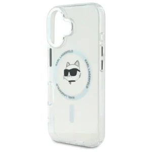 Karl Lagerfeld IML Metal Choupette Head MagSafe Apple iPhone 16 Plus - dėklas telefonui baltos spalvos - Image 6