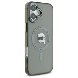 Karl Lagerfeld IML Metal Karl Head MagSafe Apple iPhone 16 Plus Case - dėklas telefonui juodos spalvos - Image 4
