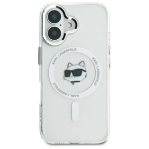 Karl Lagerfeld IML Metal Choupette Head MagSafe Apple iPhone 16 - dėklas telefonui baltos spalvos - Image 3