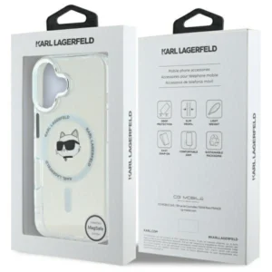 Karl Lagerfeld IML Metal Choupette Head MagSafe Apple iPhone 16 - dėklas telefonui baltos spalvos - Image 8