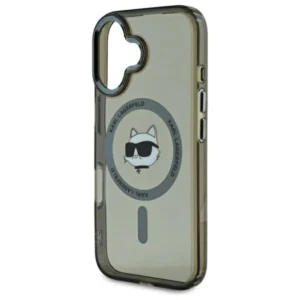 Karl Lagerfeld IML Metal Choupette Head MagSafe Apple iPhone 16 Case - dėklas telefonui juodos spalvos - Image 6