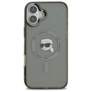 Karl Lagerfeld IML Metal Karl Head MagSafe Apple iPhone 16 Case - dėklas telefonui juodos spalvos - Image 3