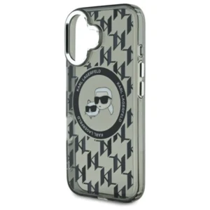 Karl Lagerfeld IML Monogram Karl & Choupette Head MagSafe Apple iPhone 16 - dėklas telefonui juodos spalvos - Image 6