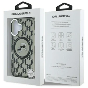 Karl Lagerfeld IML Monogram Karl & Choupette Head MagSafe Apple iPhone 16 - dėklas telefonui juodos spalvos - Image 8