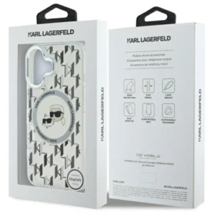 Karl Lagerfeld IML Monogram Karl & Choupette Head MagSafe Apple iPhone 16 - dėklas telefonui skaidrus - Image 8