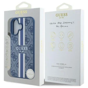 Guess 4G Printed Stripes MagSafe Apple iPhone 16 - dėklas telefonui mėlynos spalvos - Image 8