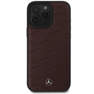 Mercedes MB Waves Leather Apple iPhone 16 Pro Max - dėklas telefonui raudonos spalvos - Image 3