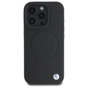 BMW BMHMP16X23RTPK Apple iPhone 16 Pro Max 6.9" dėklas telefonui juodos spalvos Sign Leather Half Textured And Circle MagSafe - Image 3