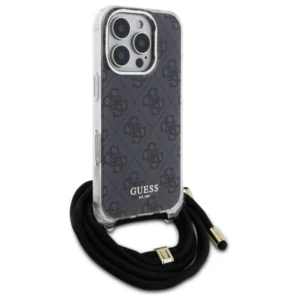 Guess GUHCP16LHC4SEK Apple iPhone 16 Pro 6.3" dėklas telefonui juodos spalvos Crossbody Cord 4G Print - Image 3