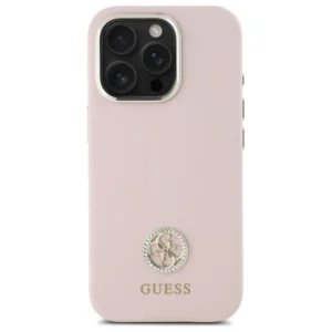 Guess GUHCP16LM4DGPP Apple iPhone 16 Pro 6.3" dėklas telefonui rožinės spalvos Silikoninis Logo Strass 4G - Image 3