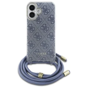 Guess GUHCP16SHC4SEB Apple iPhone 16 6.1" dėklas telefonui mėlynos spalvos Crossbody Cord 4G Print - Image 2