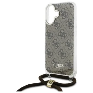Guess GUHCP16SHC4SEW Apple iPhone 16 6.1" dėklas telefonui rudos spalvos/dėklas telefonui rudos spalvos Crossbody Cord 4G Print - Image 5
