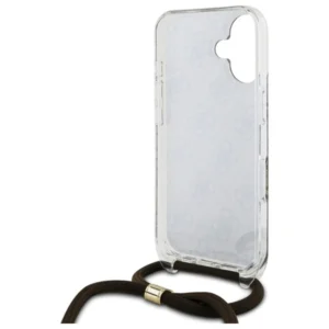 Guess GUHCP16SHC4SEW Apple iPhone 16 6.1" dėklas telefonui rudos spalvos/dėklas telefonui rudos spalvos Crossbody Cord 4G Print - Image 6