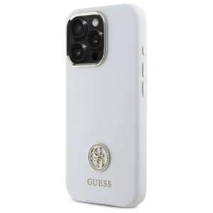 Guess GUHCP16XM4DGPH Apple iPhone 16 Pro Max 6.9" dėklas telefonui baltos spalvos Silikoninis Logo Strass 4G - Image 2