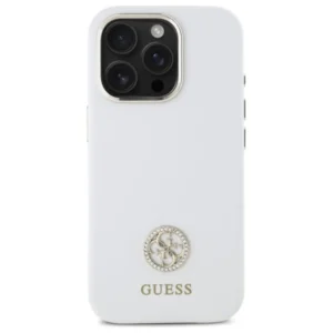 Guess GUHCP16XM4DGPH Apple iPhone 16 Pro Max 6.9" dėklas telefonui baltos spalvos Silikoninis Logo Strass 4G - Image 3