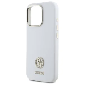 Guess GUHCP16XM4DGPH Apple iPhone 16 Pro Max 6.9" dėklas telefonui baltos spalvos Silikoninis Logo Strass 4G - Image 6