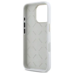 Guess GUHCP16XM4DGPH Apple iPhone 16 Pro Max 6.9" dėklas telefonui baltos spalvos Silikoninis Logo Strass 4G - Image 7