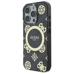Guess GUHMP16LH4PYEEK Apple iPhone 16 Pro 6.3" dėklas telefonui juodos spalvos IML Peony On 4G Background MagSafe - Image 2