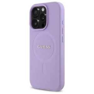 Guess GUHMP16LPSAHMCU Apple iPhone 16 Pro 6.3" dėklas telefonui violetinės spalvos Saffiano MagSafe - Image 2