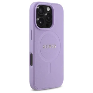 Guess GUHMP16LPSAHMCU Apple iPhone 16 Pro 6.3" dėklas telefonui violetinės spalvos Saffiano MagSafe - Image 4