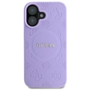 Guess GUHMP16MPSAPSMEU Apple iPhone 16 Plus 6.7" dėklas telefonui violetinės spalvos Saffiano Peony Classic Logo MagSafe - Image 3