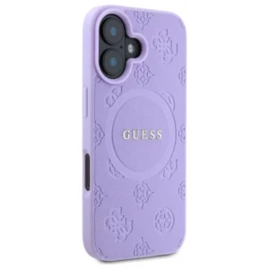 Guess GUHMP16MPSAPSMEU Apple iPhone 16 Plus 6.7" dėklas telefonui violetinės spalvos Saffiano Peony Classic Logo MagSafe - Image 4