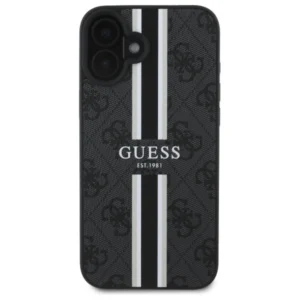 Guess GUHMP16SP4RPSK Apple iPhone 16 6.1" dėklas telefonui juodos spalvos 4G Printed Stripes MagSafe - Image 3