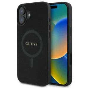 Guess GUHMP16SPSAHMCK Apple iPhone 16 6.1" dėklas telefonui juodos spalvos Saffiano Classic Logo MagSafe - Image 1