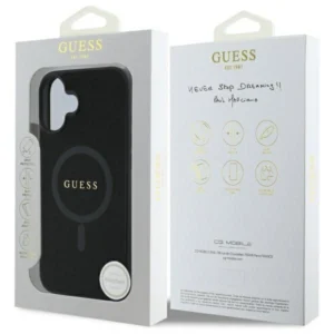 Guess GUHMP16SPSAHMCK Apple iPhone 16 6.1" dėklas telefonui juodos spalvos Saffiano Classic Logo MagSafe - Image 8