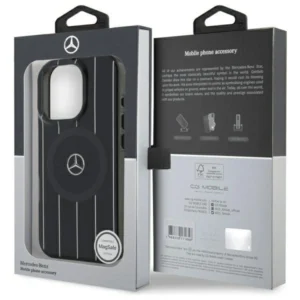 Mercedes MEHMP16X23HRSK Apple iPhone 16 Pro Max 6.9" dėklas telefonui juodos spalvos MB Double Layer Crossed Lines MagSafe - Image 8
