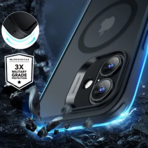 ESR CLASSIC HYBRID HALOLOCK MAGSAFE & Apsauginis stiklas IPHONE 16 FROSTED BLACK - Image 3