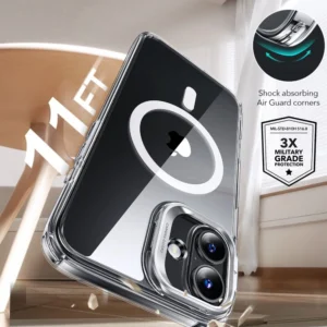 ESR Classic Hybrid KickStand HaloLock MagSafe & TEMPERED GLASS Apple iPhone 16 Plus dėklas telefonui skaidrus - Image 3