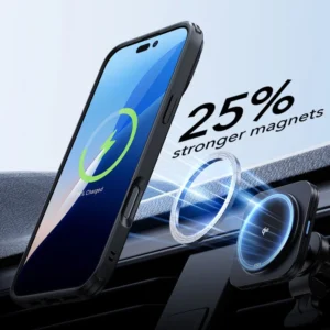 ESR Classic Hybrid KickStand HaloLock MagSafe & TEMPERED GLASS Apple iPhone 16 Pro dėklas telefonui juodos spalvos - Image 4