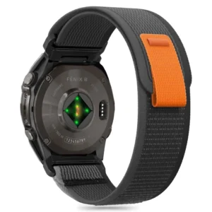 Tech-Protect nylon Garmin Fenix 5X / 5X Plus / 6X / 6X Pro / 7X / 8 (51 mm) juodos ir oranžinės spalvos