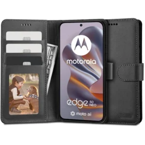 Tech-Protect atverčiamas Motorola Edge 50 NEO dėklas telefonui juodos spalvos