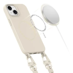 Tech-Protect MAGNECKLACE MagSafe Apple iPhone 15 dėklas telefonui smėlio spalvos - Image 3