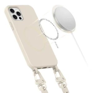 Tech-Protect MAGNECKLACE MagSafe Apple iPhone 12 / 12 Pro dėklas telefonui smėlio spalvos - Image 3