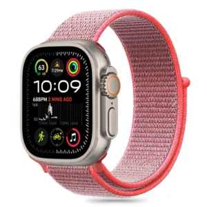 Tech-Protect nylon Apple Watch 6 / 7 / 8 / 9 / 10 / SE (40 / 41 / 42 mm) rožinės spalvos