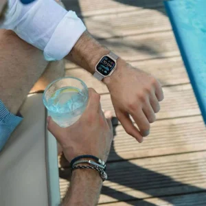 Tech-Protect Milano Apple Watch 6 / 7 / 8 / 9 / 10 / SE / Ultra 1 / 2 (44 / 45 / 46 / 49 mm) titanium - Image 3